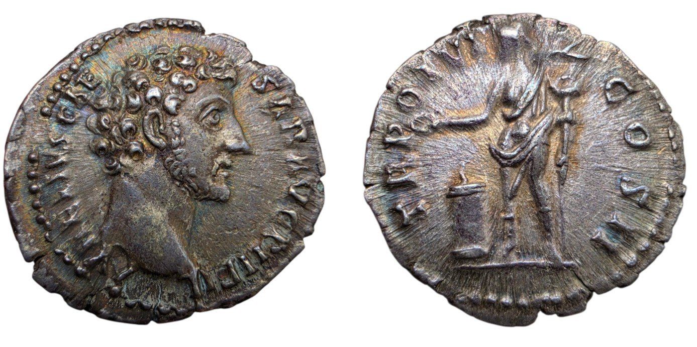 Tutti le monete: Marc Aurèle Denier 152-153 AD – Usato da Genève venduto da Numis-Magna