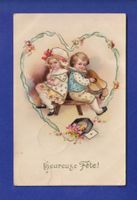 ENFANT - Joli petit couple en cœur - Heureuse Fête