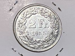 2 Franken 1955 Silber (vorz+)