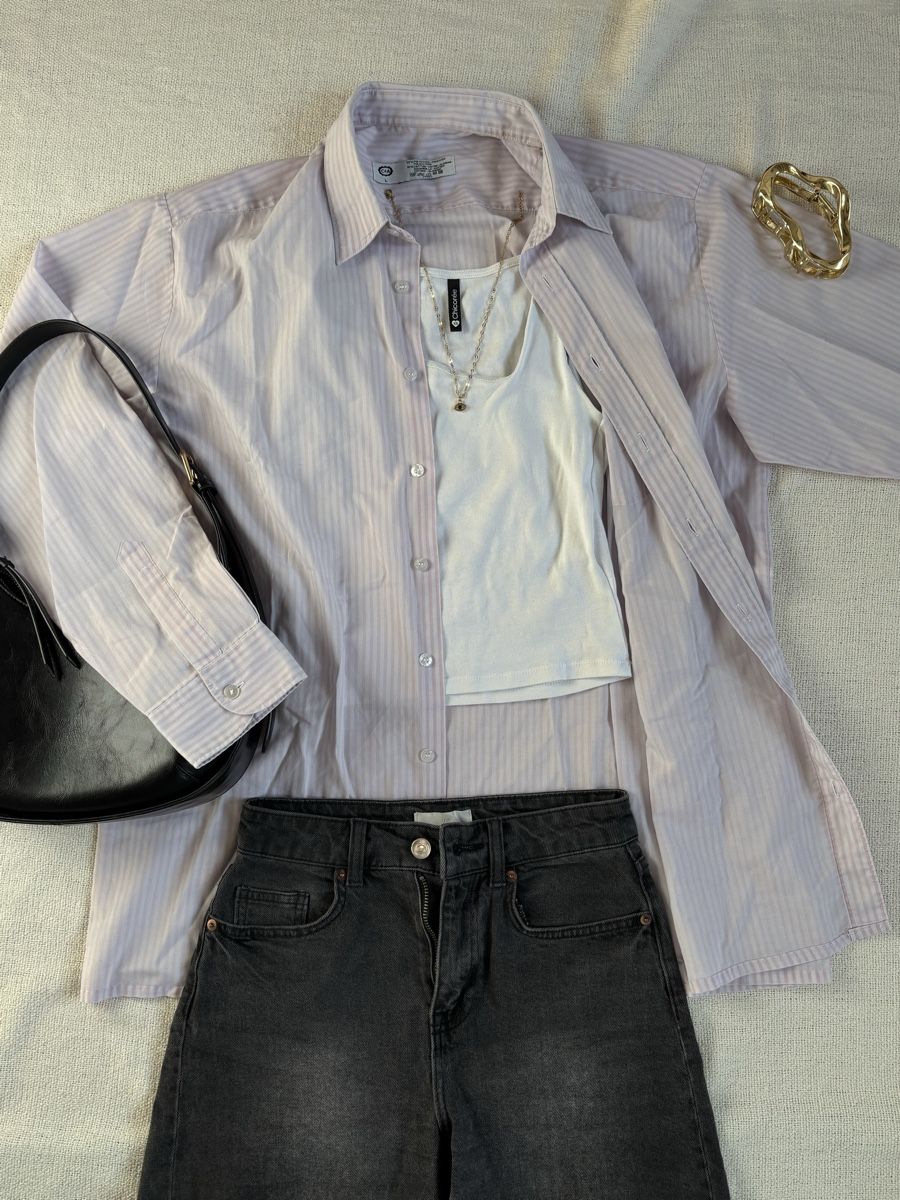 C&A Camicette: chemise rayée rose C&A, taille L – Usato da Tavannes venduto da callie.mcli