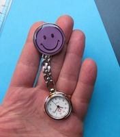Uhr als Hänger Silberglänzend Smiley Smile