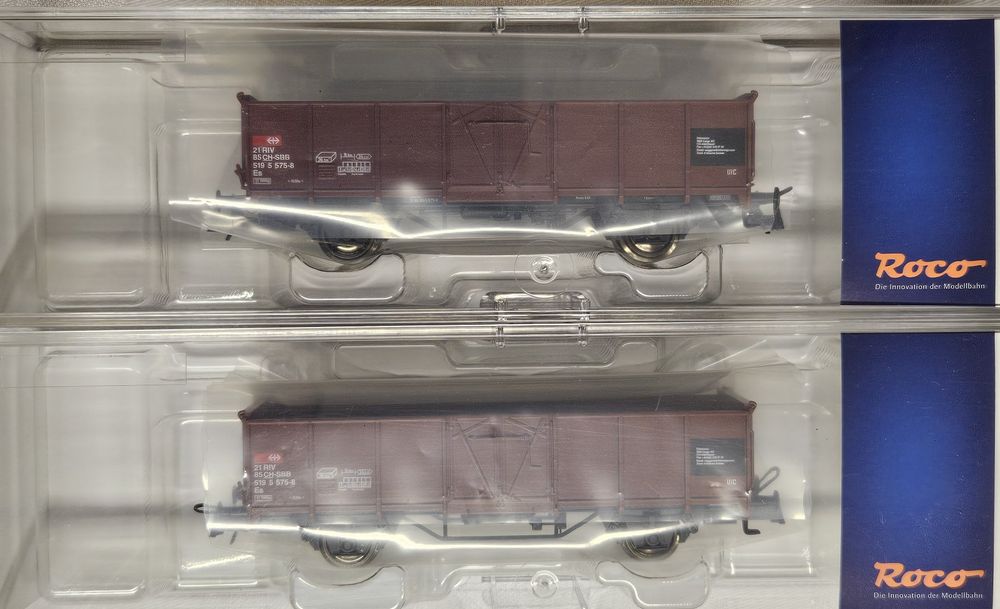 Roco 66165: 2 Stück Offene Güterwagen mit SBB-Balkenlogo (Neu und ...