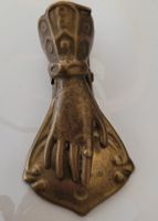 Antike Briefklammer aus Messing, Hand-Motiv, Vintage!
