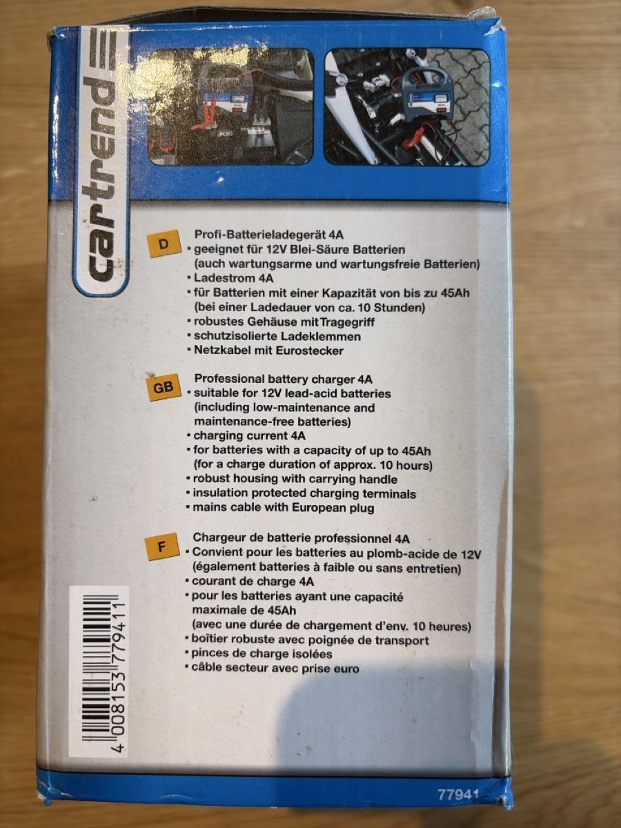 Caricabatterie: Profi-Batterieladegerät 4A 12V neu – Nuovo (secondo la descrizione) da Weinfelden venduto da kap_mh5p 1