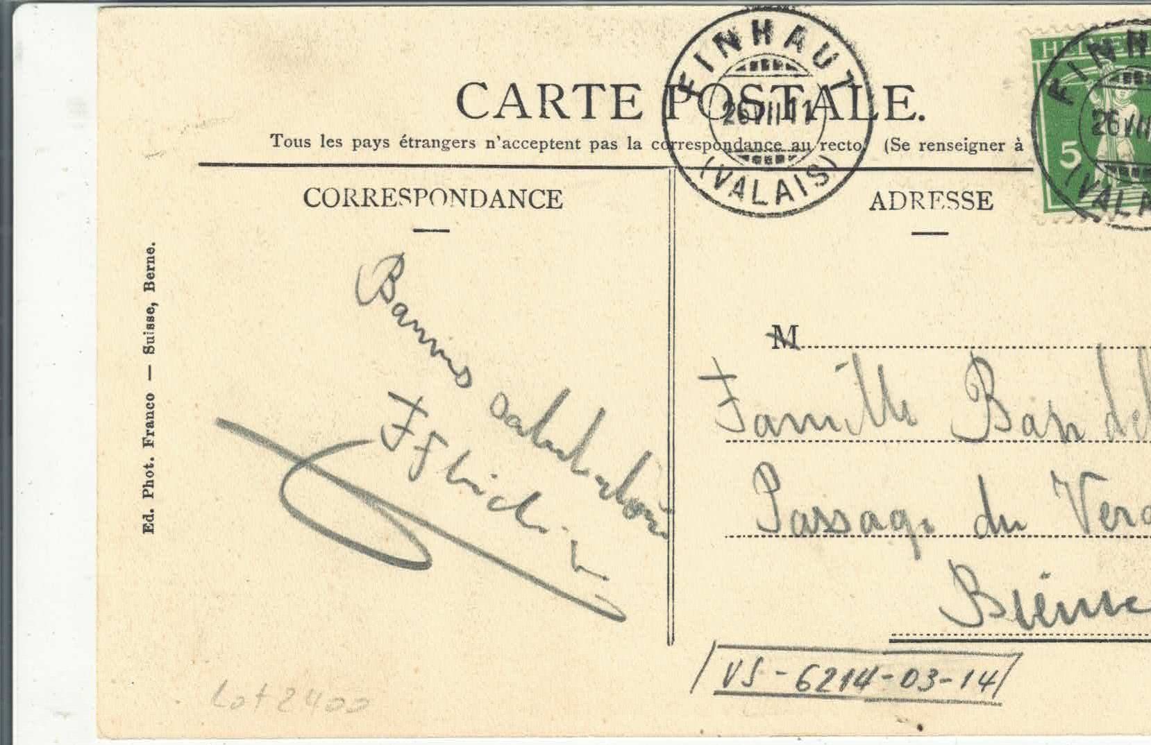 Cartoline postali: Finhaut - Vue du Haut - coloriert – Usato da Ettingen venduto da Kartenplanet 1