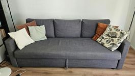 IKEA FRIHETEN 3er-Bettsofa (Dunkelgrau) mit Bettkasten