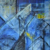 Acryl Kohle blau 80x80