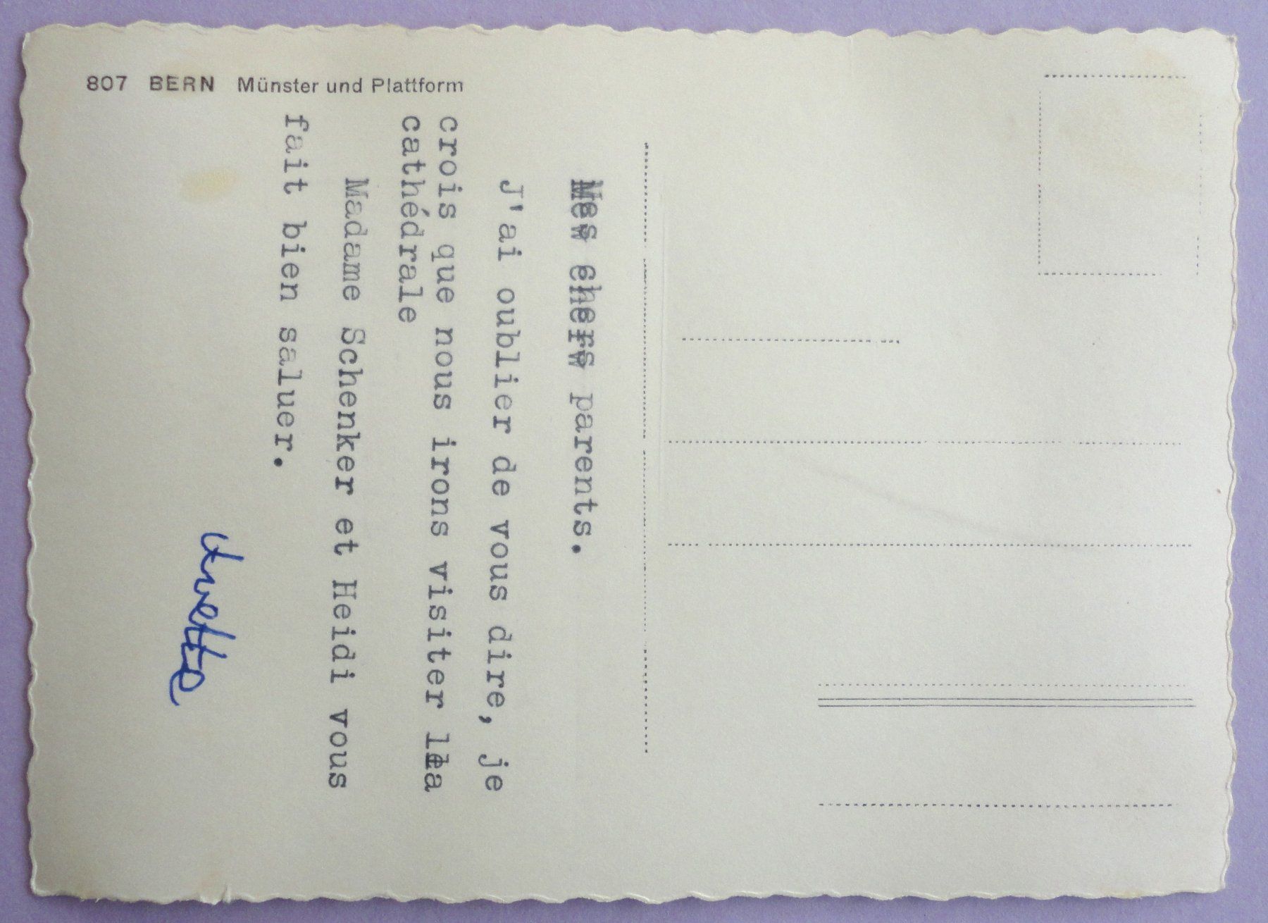 Cartoline postali: Bern - Münster und Plattform – Usato da Fétigny venduto da Billy2miny 1