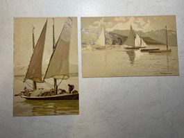 Les barques du Léman voiliers latins 2 pièce
