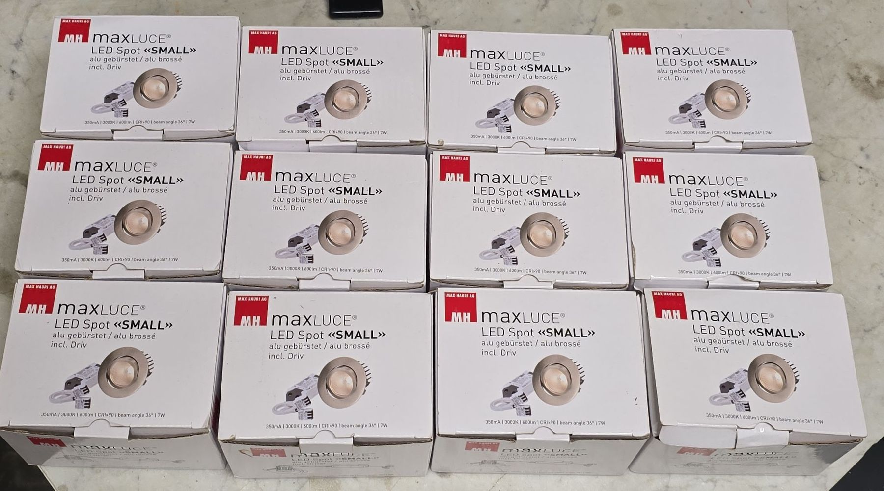 Lampade: 12 Maxiluce LED Spots SMALL, Neu und ungebraucht! – Nuovo e nell'imballaggio originale da Matzingen venduto da Privatverkauf.ch