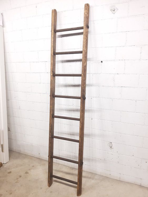 Holzleiter 220cm alt antik Vintage Deko mit Patina Kaufen auf Ricardo