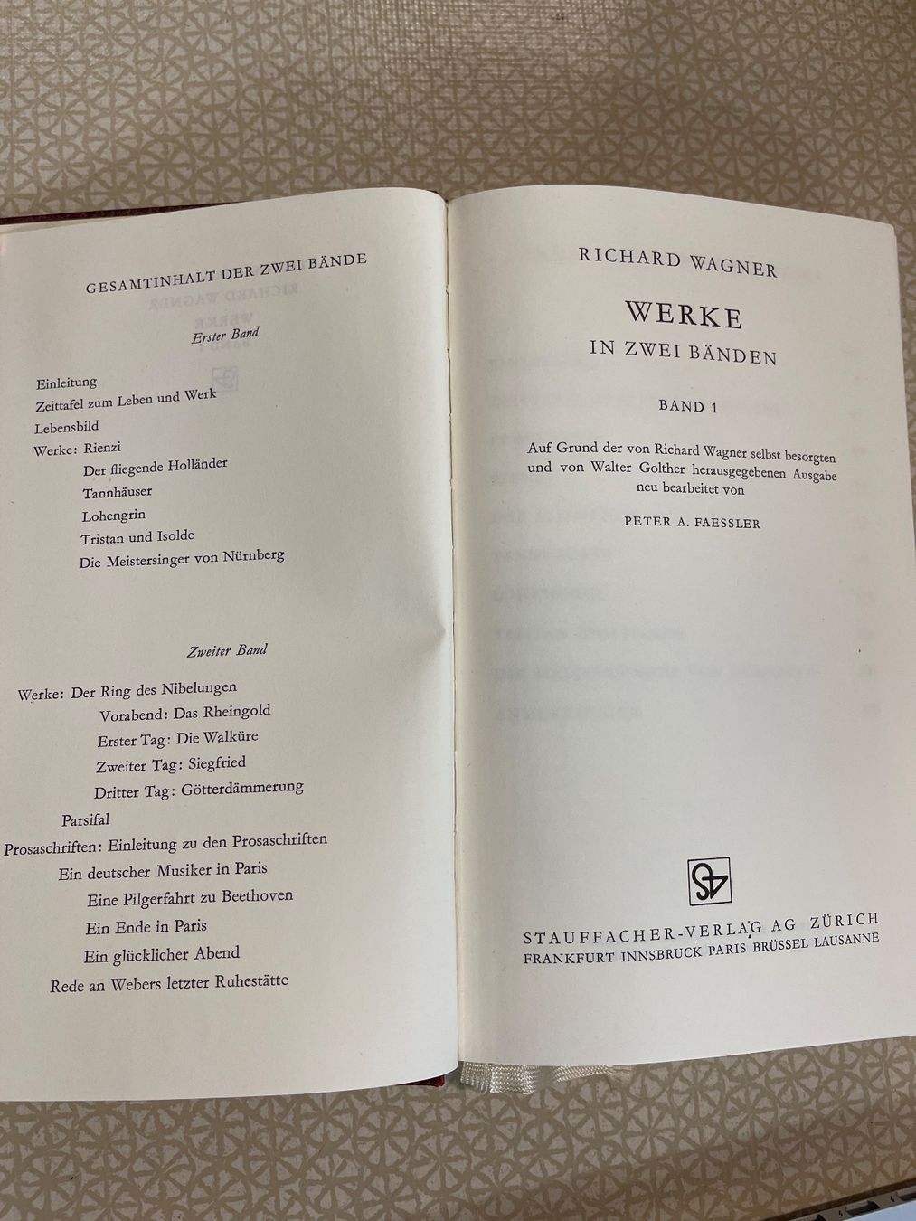 Libri: Buch - Richard Wagner Werke Band 1 – Usato da Urnäsch venduto da pas_5r9c 4