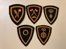 5 doppelt umrahmte Spezielistenabzeichen - Schweizer Armee