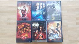 6 Action DVDs (King Kong, Star Wars...)
