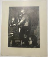 Lithografie handsigniert Max Hunziker    Masse 60 cm x 50 cm