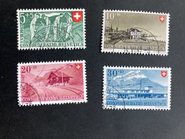 Schweiz 1947 Satz Pro Patria halbrunder 1.Tagsstempel Gummi