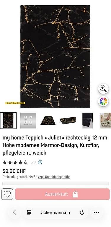 Tappeti: Teppich in schwarz mit gold – Usato da Fislisbach venduto da mir_6dyx 4