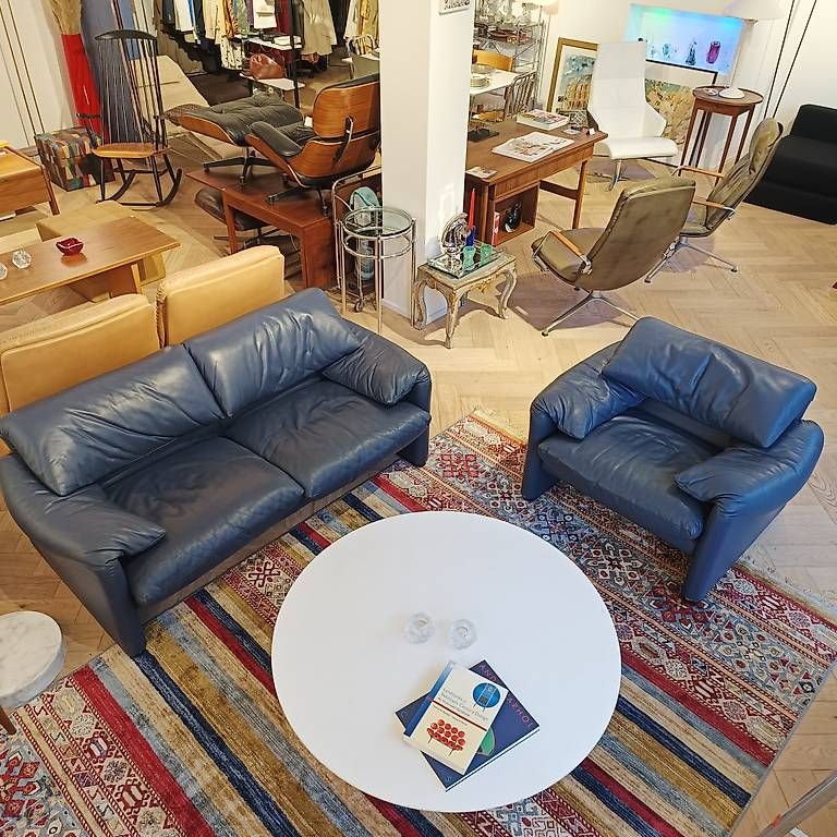 Cassina Divani: Cassina Maralunga Sofa + Sessel  Leder – Usato da Zürich venduto da style-and-design.zh 3