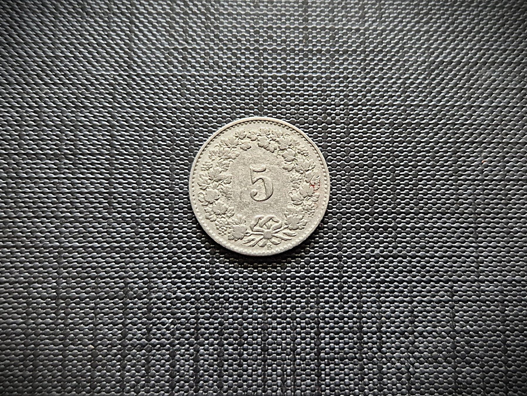 Tutti le monete: 5Rp / 5Cent. 1889 – Usato da Zürich venduto da brinkosos 1