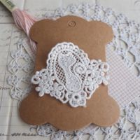 1 Applikation Spitze beige Katze Patch chat Shabby Dentelle