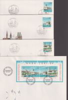 3 versch. FDC. NABA Zürich 1984, Einzelm. & Blocks.
