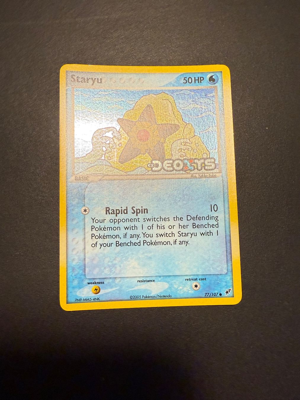 Pokémon Carte collezionabili: Staryu - 77/107 - Pokemon Ex Deoxys Reverse Holo – Usato da Zürich venduto da pokemon_cards