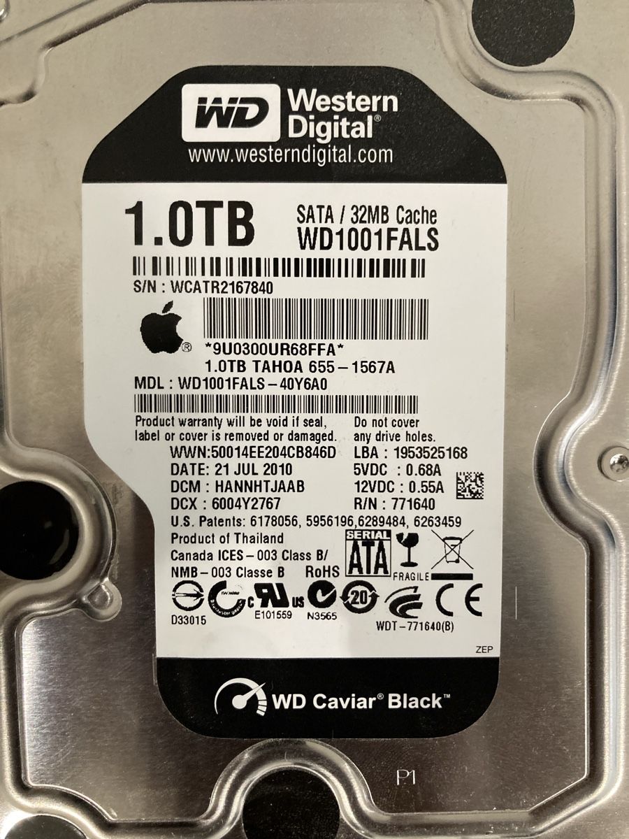 Western Digital Disques durs: Western Digital 1Terabyte Harddisk 3.5“ – D'occasion à Flawil par rcnkr 2