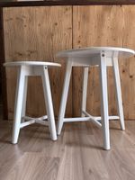 Beistelltische weiss rund zweier set
