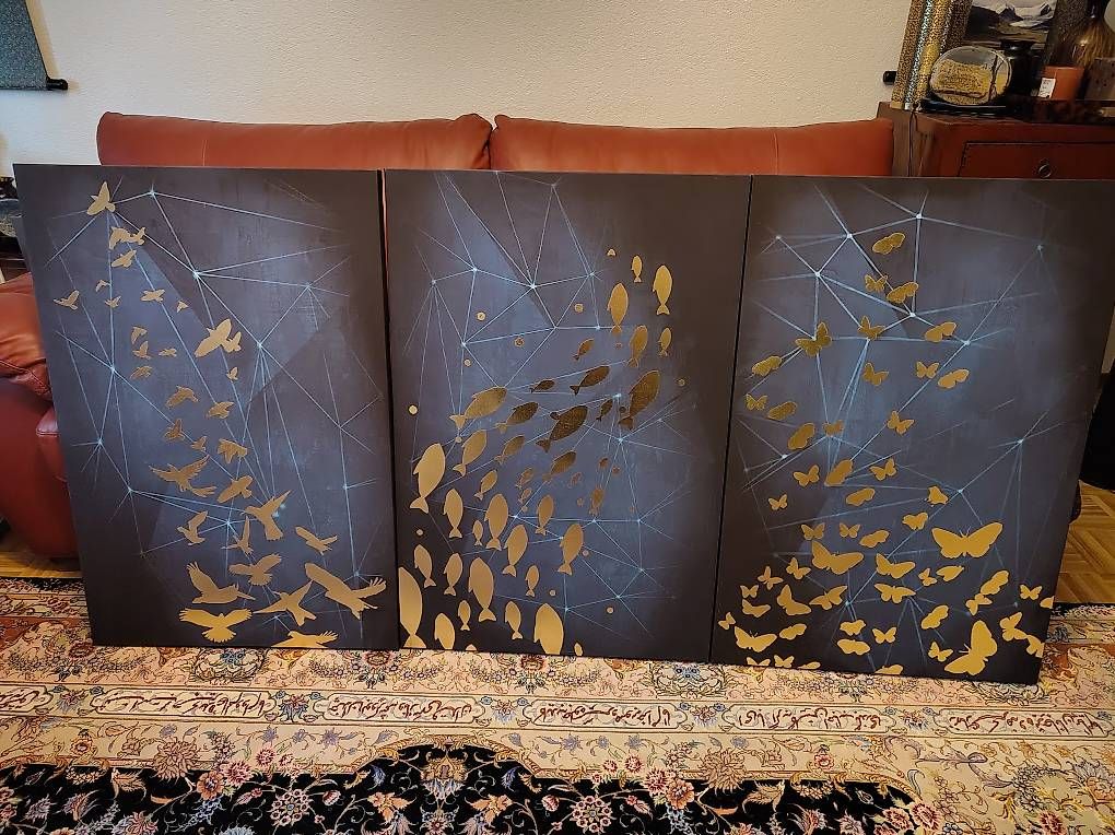 Tutte le decorazioni: Tableaux oiseaux, poissons et papillons  – Usato da Neuchâtel venduto da Ansofix
