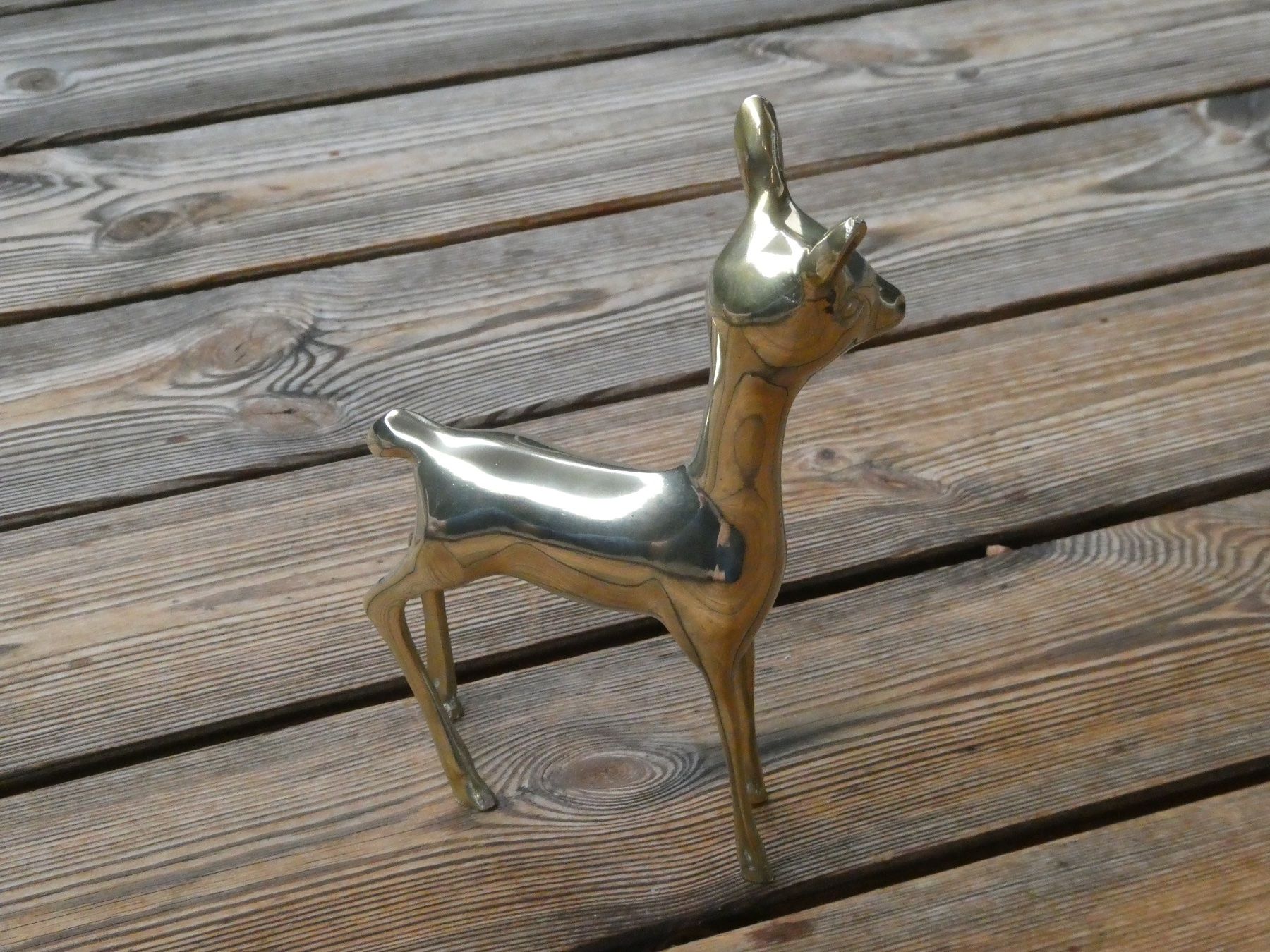 Statuette: junges Reh Messingguss poliert – Usato da Lüchingen venduto da Eeizo 2