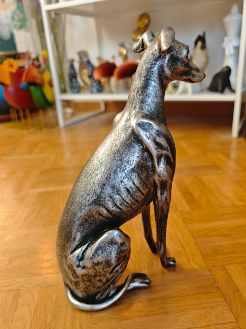 Statuette: Windhund Silber Antik Optik – Nuovo e nell'imballaggio originale da Schaffhausen venduto da AtelierPudesco 3