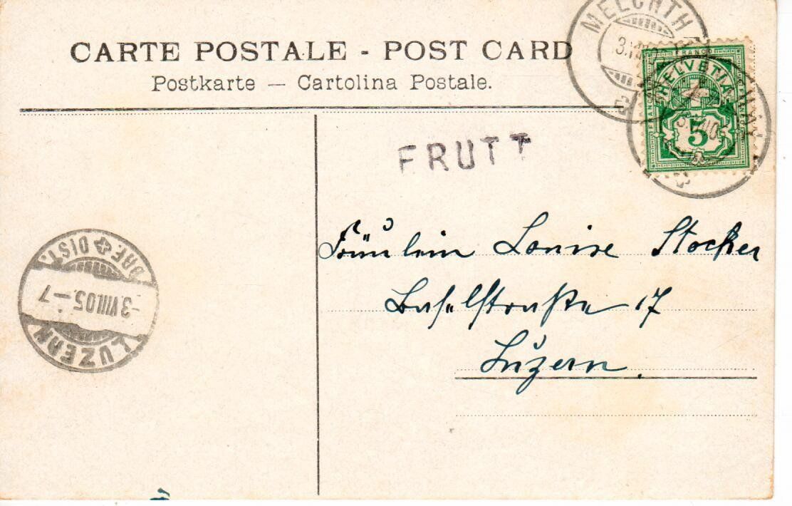 Ansichtskarten: Melchsee Frutt  1905 – Gebraucht aus Wolhusen von Curver9 1
