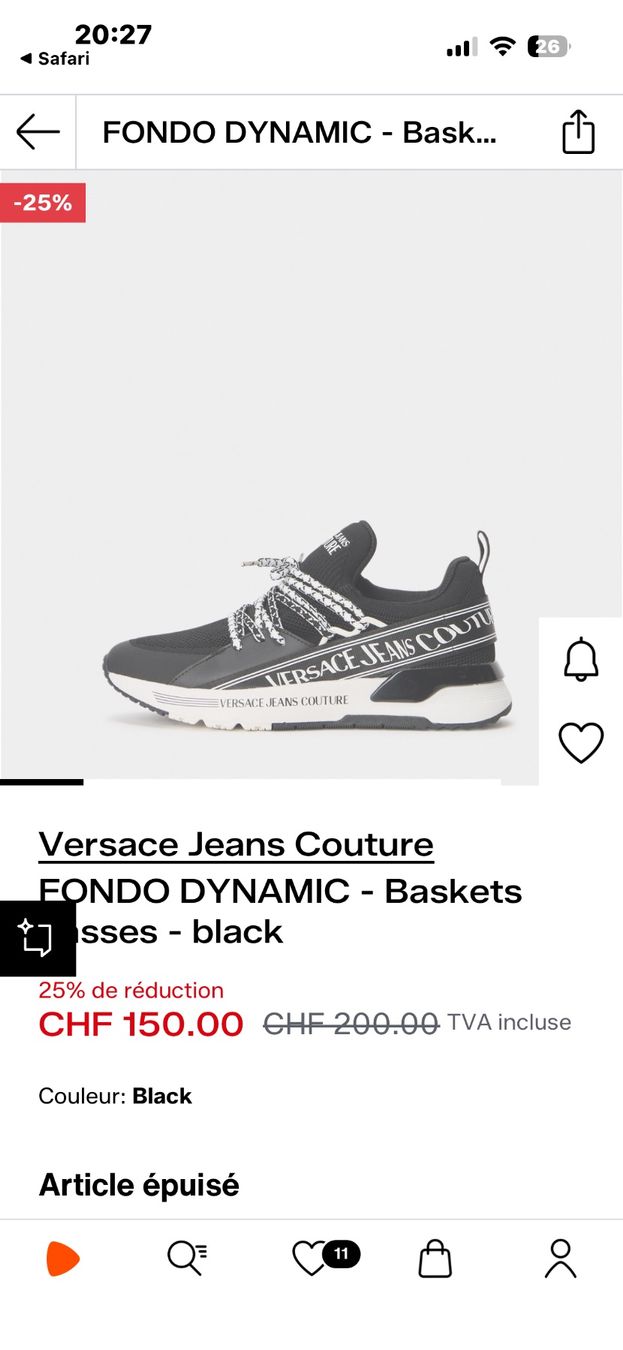 Versace Scarpe da uomo: Basket Versace jeans couture – Usato da Morges venduto da Alexys23 1