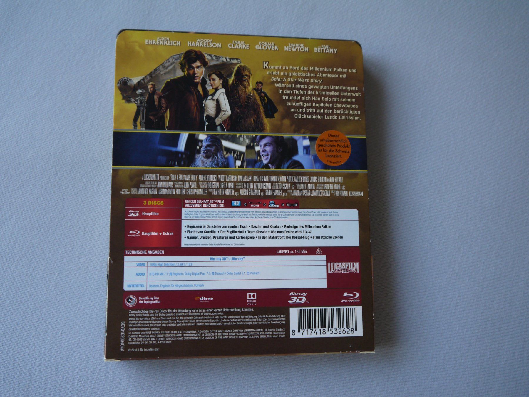Tous les DVDs: SOLO STAR WARS - Steelbook 3D+Blu Ray – D'occasion à Hagendorn par Blaf 1