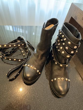 Patrizia Pepe Damen Biker Boots mit Nieten