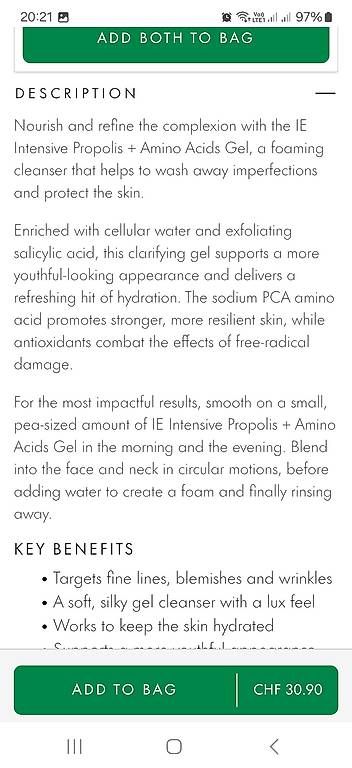 Cura del viso: Intensive PROPOLIS Amino Acid Cleanser – Nuovo e nell'imballaggio originale da Uerkheim venduto da Pod23 2