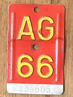 AG 66 - VELONUMMER - FAHRRADSCHILD - PLAQUE DE VELO - AG 66