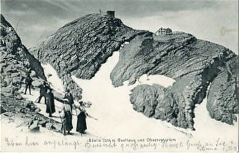 Cartoline postali: Säntis, Gasthaus und Observatorium – Usato da Ottikon b.Kemptth. venduto da Neptun1974