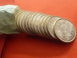 Letzte Silber Prägung 1 Fr. 1967  Unz. / Stgl.  ab ROLLE
