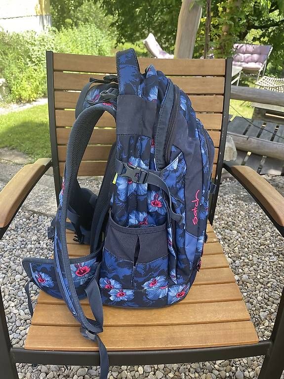 Borse & Zaini: Satch Pack Schulrucksack Blumen blau/pink – Usato da Künten venduto da Gubapri 1