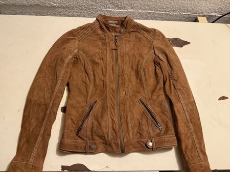Echtleder Jacke Wildleder Braun Top Zustand Grösse 34