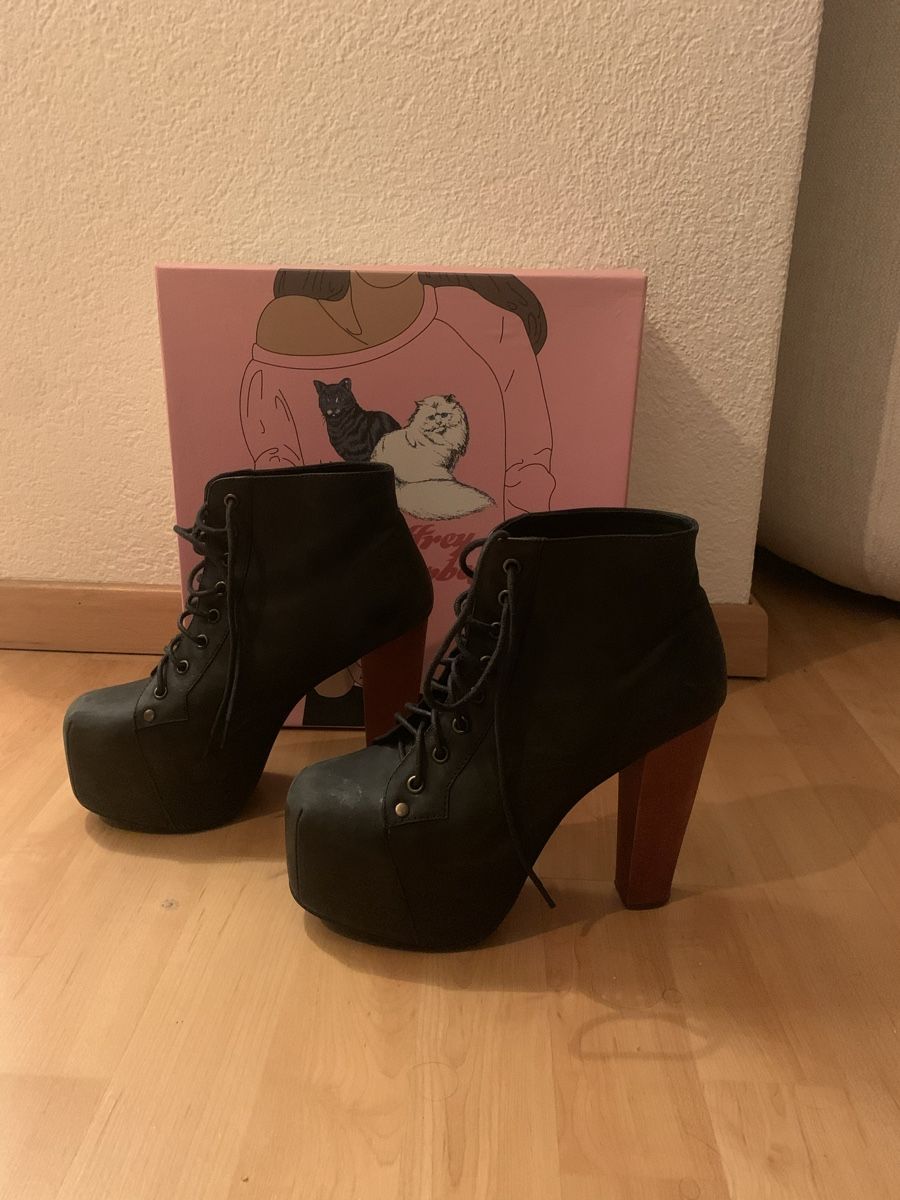 Scarpe da donna: Jeffrey Campbell - Schnürstiefelette - Schwarz – Usato da Zürich venduto da aleaalea