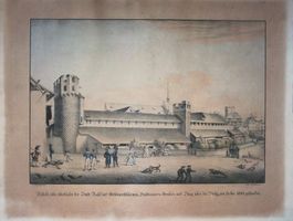 Basel Birsig Lithographie von A. Merian