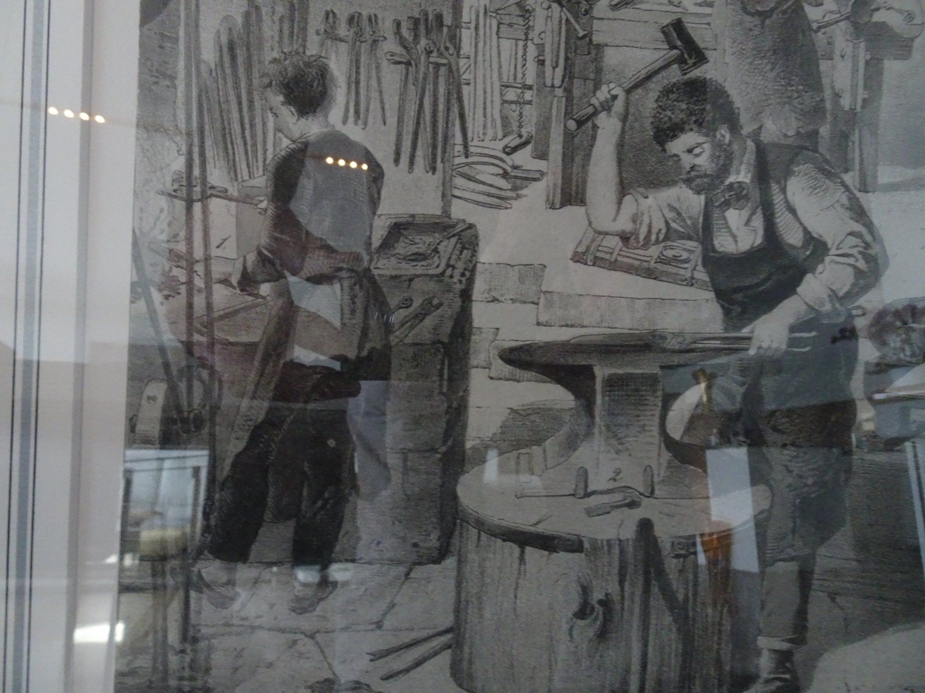Grafiken & Lithographien: Der Schlosser   -   alte Lithographie gerahmt – Gebraucht aus Vitznau von Mina60 2
