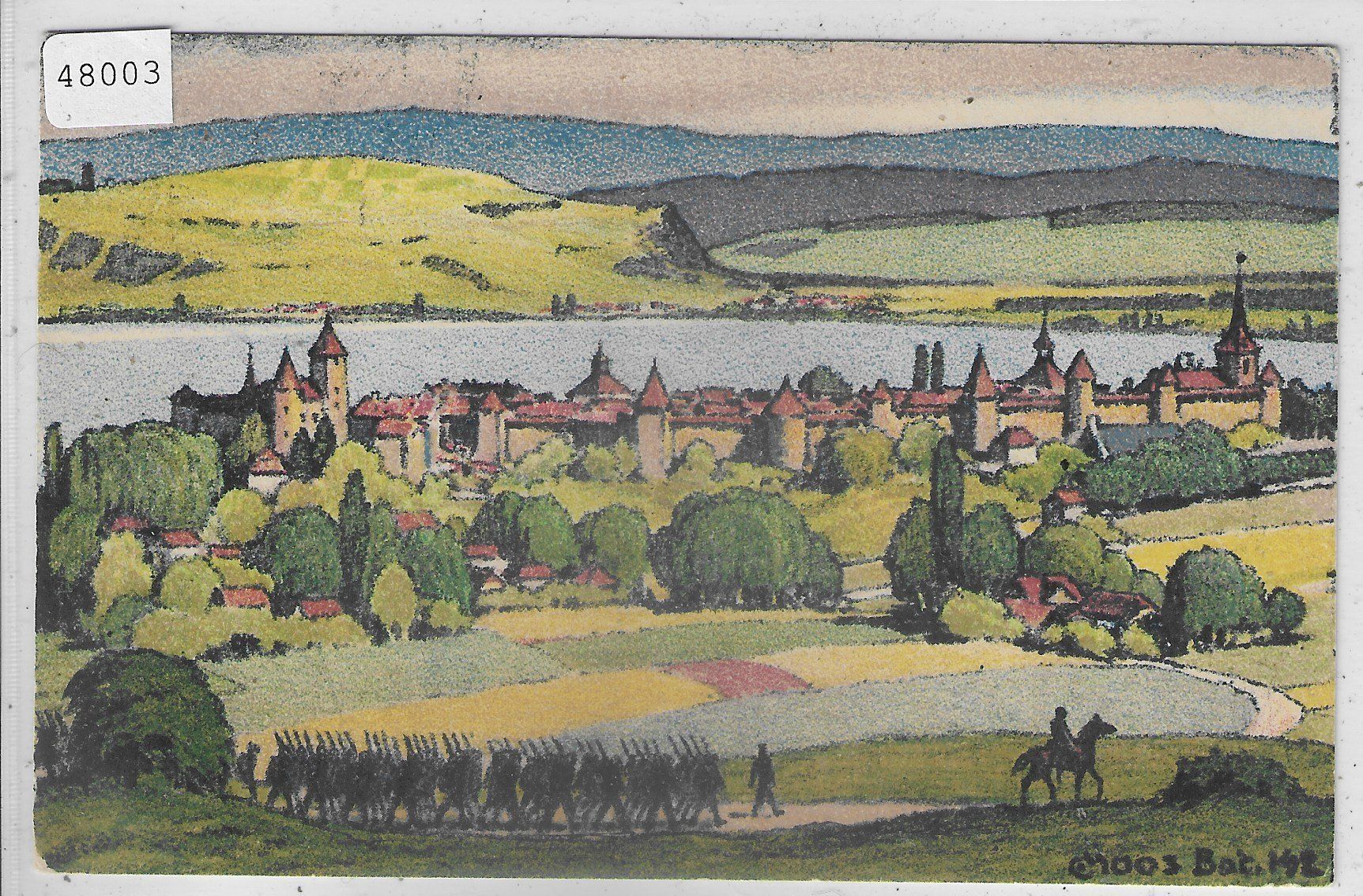 Cartoline postali: Bat. 142 - Künstlerkarte E. Moos - Litho – Usato da Ettingen venduto da Kartenplanet