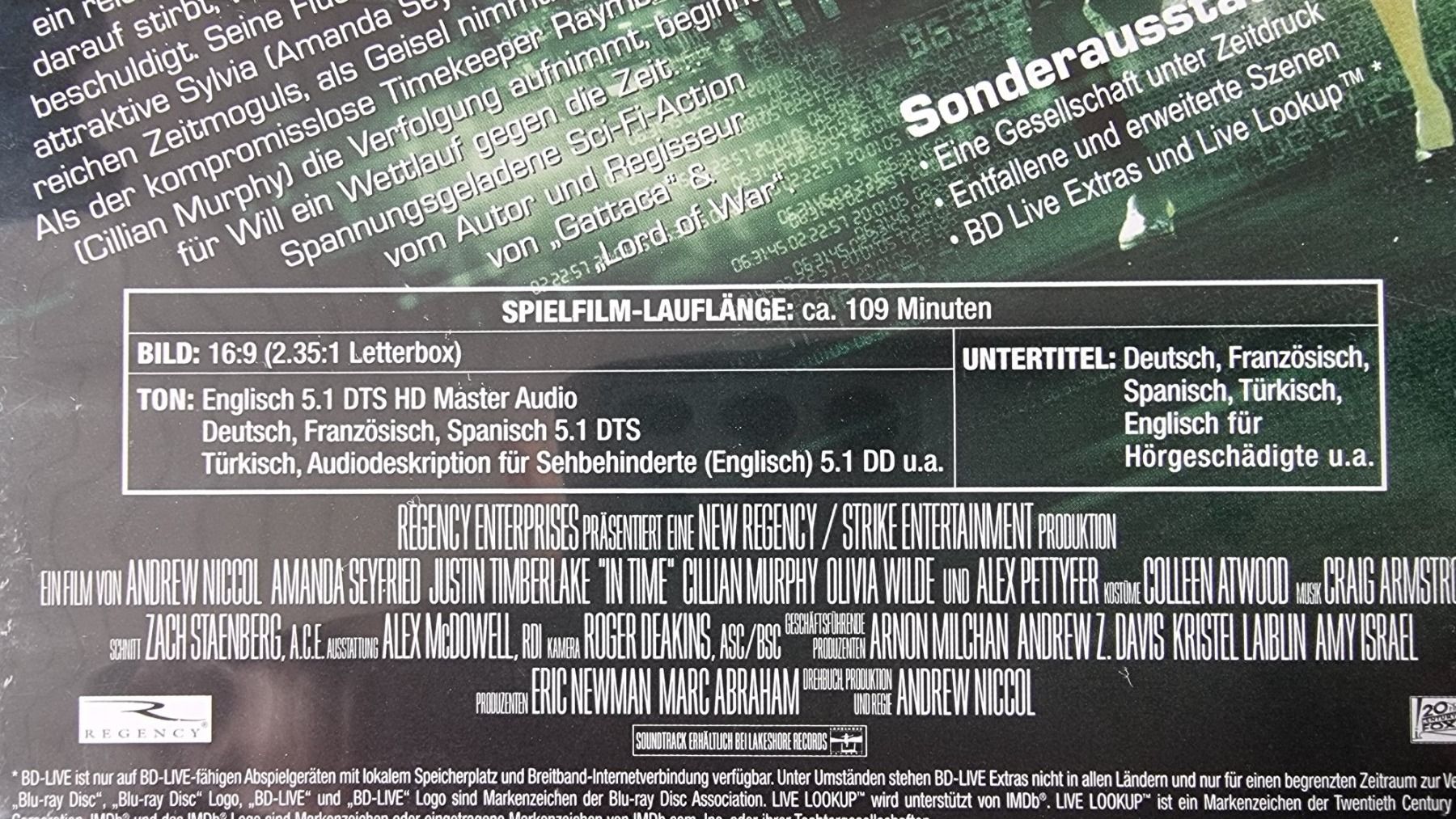 Tutti i DVDs: Blu Ray - In Time / Justin Timberlake – Usato da Oetwil am See venduto da fineli2 1