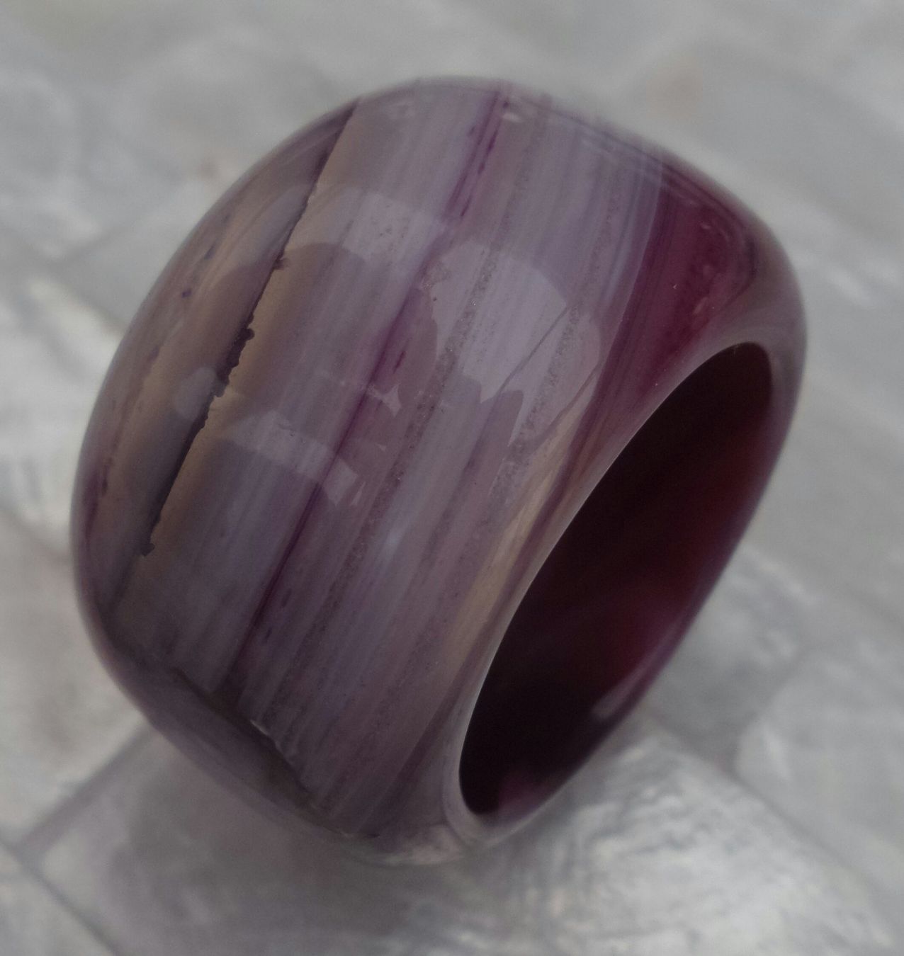Anelli: Lila Achat Fullstone Fingerring – Nuovo (secondo la descrizione) da Zürich venduto da benedikt12 3