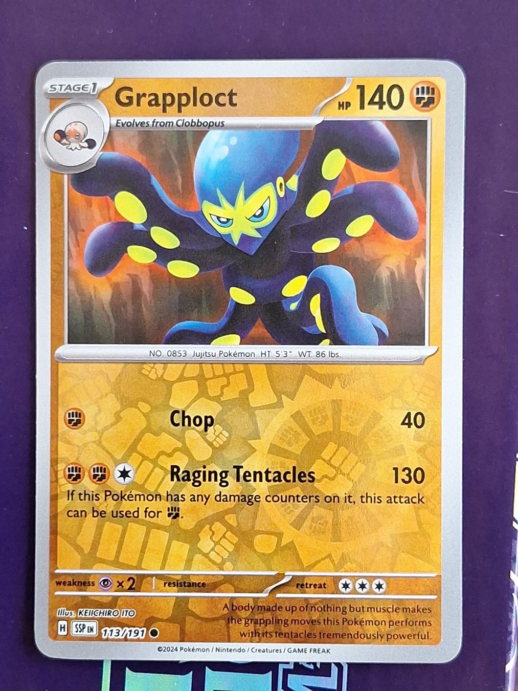 Pokémon Carte collezionabili: Grapploct - Reverse Holo - Pokemon Surging Sparks – Usato da Altstätten SG venduto da GGsGameshop