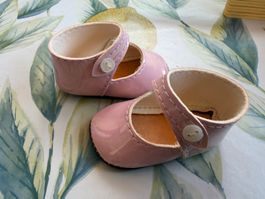 Puppenschuhe Sasha Puppe, rosa, Druckknopf, Glorex , 6.5 cm