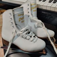 Eiskunstlaufschuhe Graf Davos Gold weiss Grösse 36